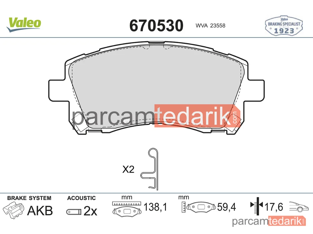 670530 | Fren Balatası — Subaru Forester, Subaru Legacy III, Subaru Impreza